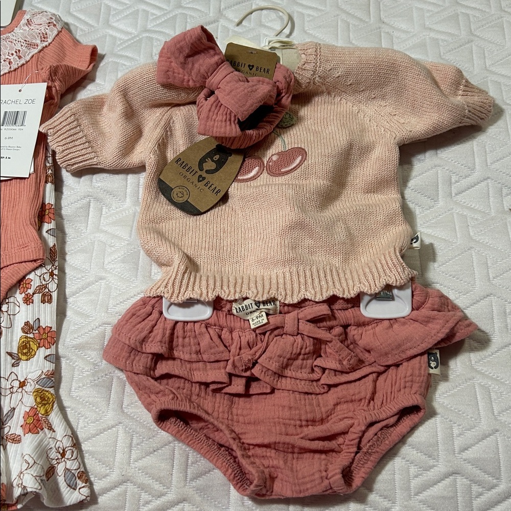Matching Sets - Pink and Floral 6-9 Months NWT - Picture 3 of 3